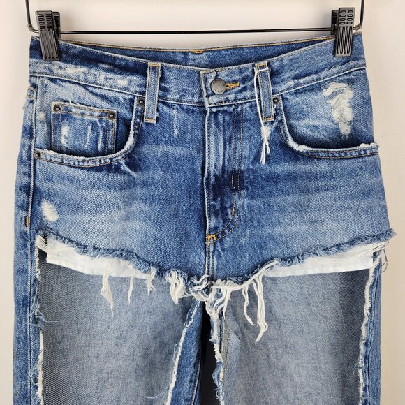 NWT LF Carmar High Rise Torne Marietta Cut Out Distressed Jeans sz 25 - Picture 3 of 11